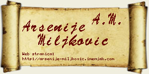 Arsenije Miljković vizit kartica
